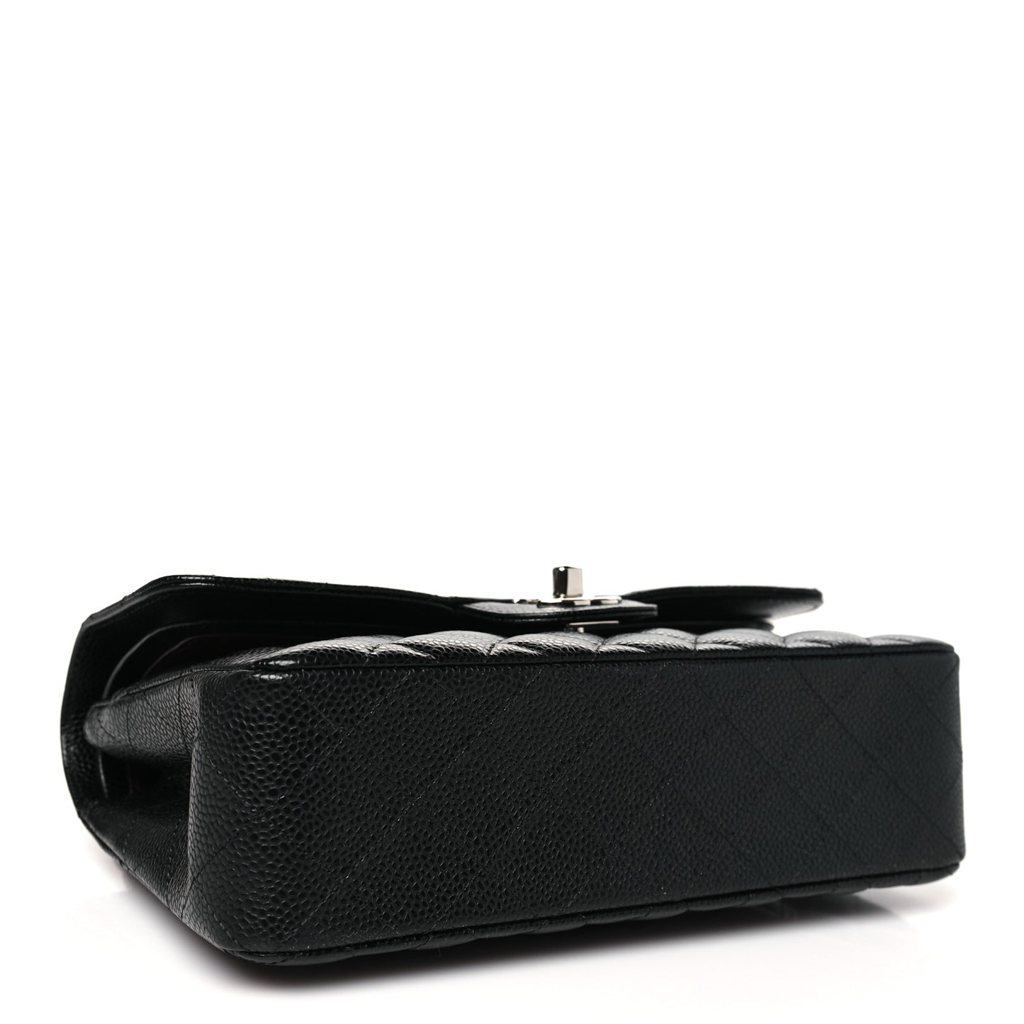 Caviar Quilted Small Double Flap Black