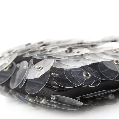 Prada Calfskin Chained Sequin Crossbody Black Transparent 6 of 10