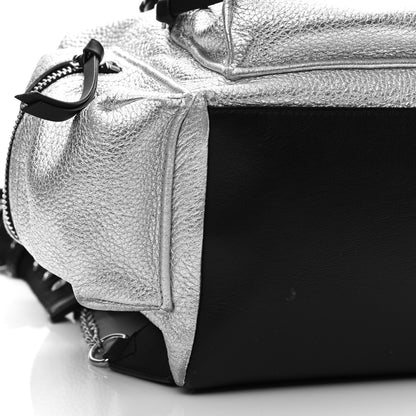 Burberry Metallic Deerskin Medium Rucksack Backpack Silver 9 of 14