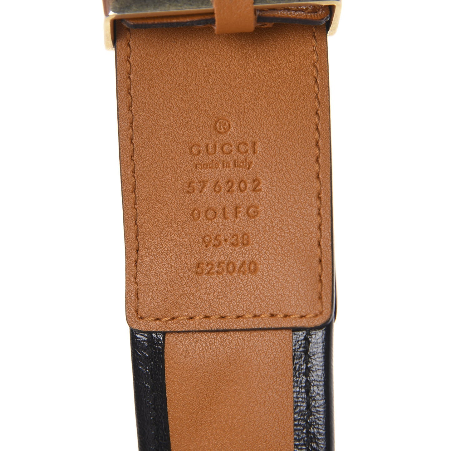 Azalea Calfskin Matelasse Diagonal Torchon Double G 40mm Belt 95 38 Cognac Black