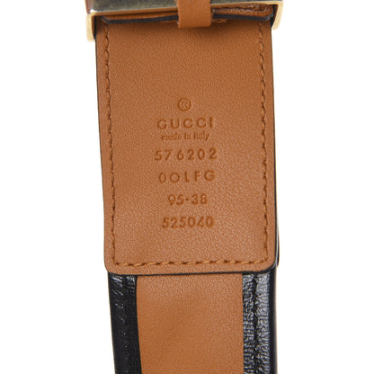 Gucci Azalea Calfskin Matelasse Diagonal Torchon Double G 40mm Belt 95 38 Cognac Black 5 of 5
