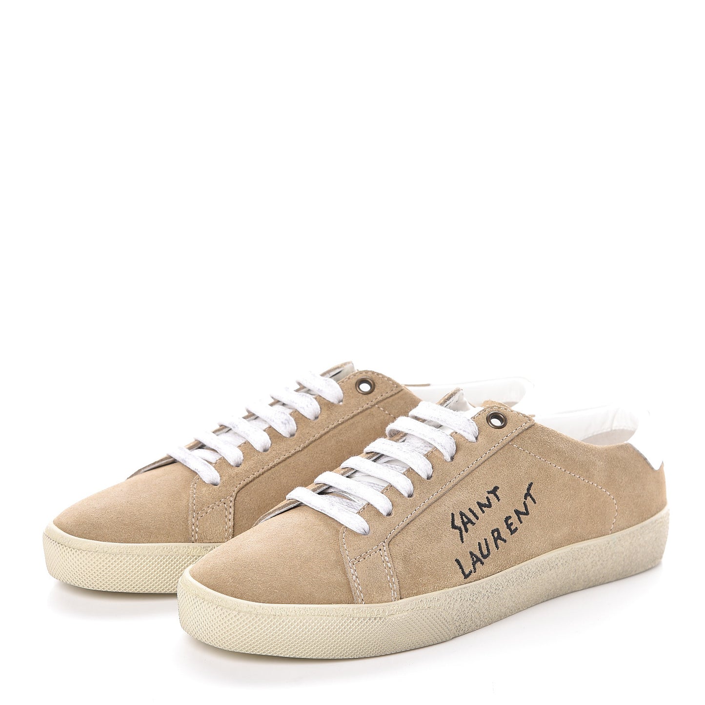 Distressed Canvas Court Classic Sneakers 38 Desert