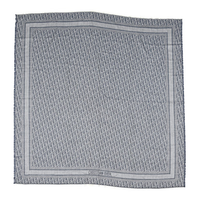 Christian Dior Wool Silk Cashmere Oblique Denim Shawl Blue 1 of 3