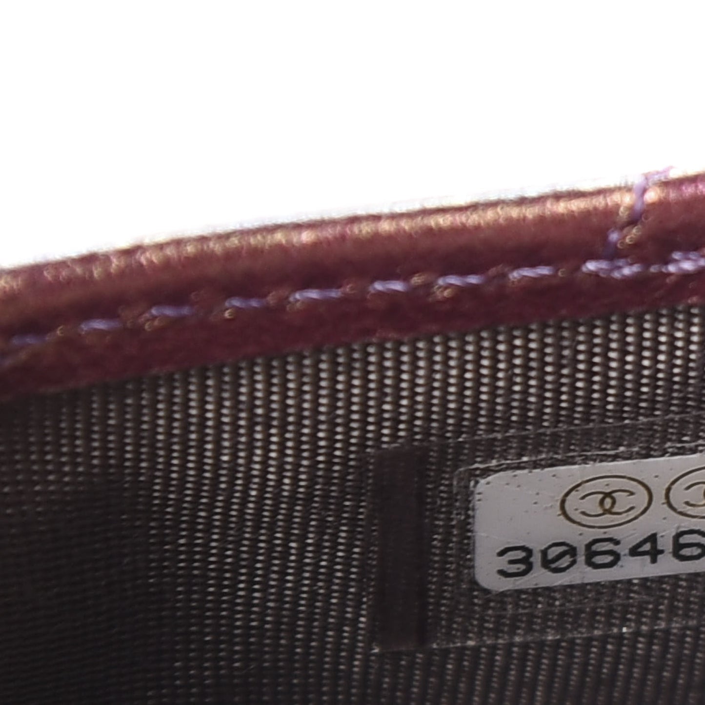 Iridescent Lambskin Quilted Card Holder Purple