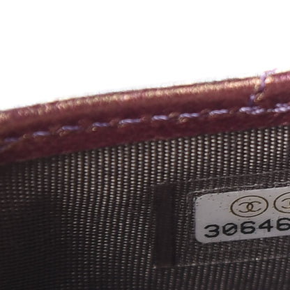 Chanel Iridescent Lambskin Quilted Card Holder Purple 8 of 9