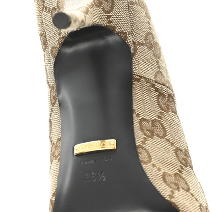Balenciaga X GUCCI GG Monogram Square Knife 80mm Pumps 36.5 Beige Ebony 7 of 10