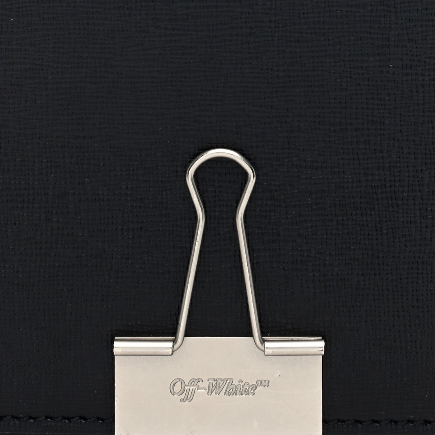 Off-White Saffiano Binder Clip Bag Black 1717865 – FASHIONPHILE