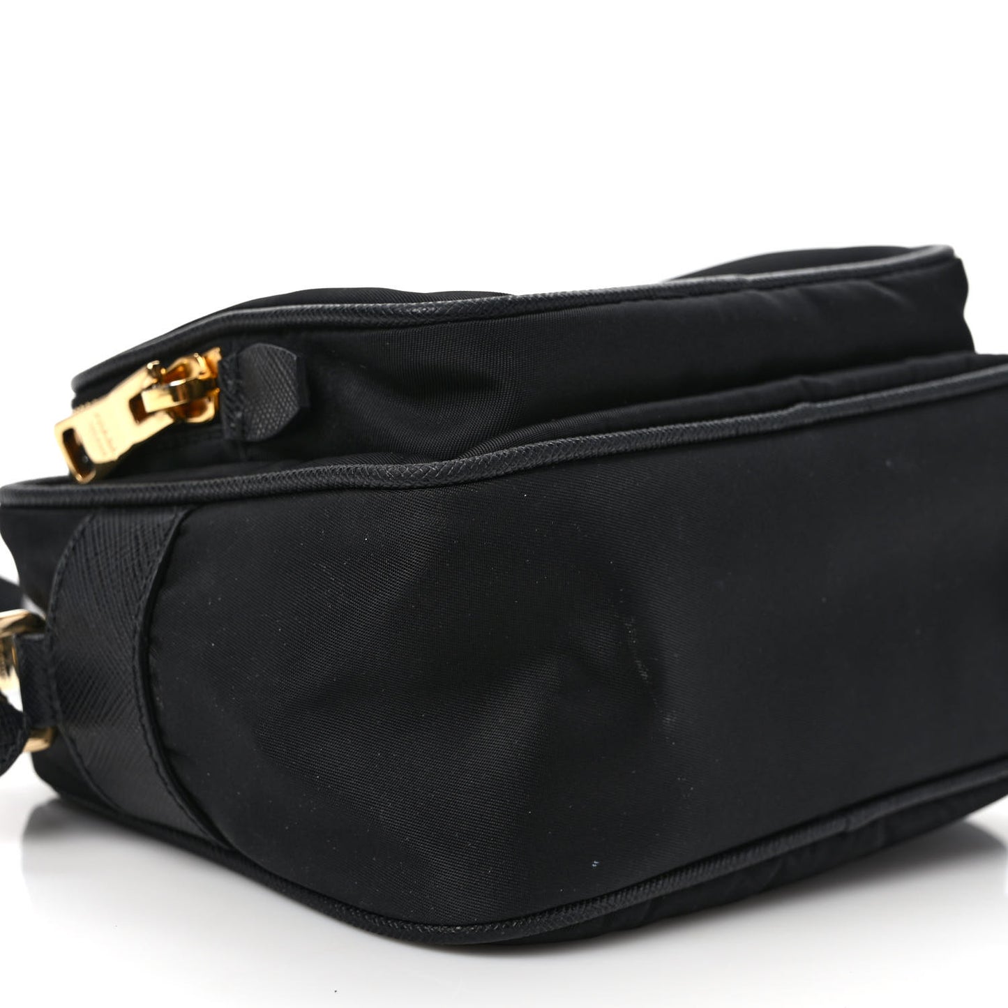 Nylon Saffiano Double Zip Camera Bag Black