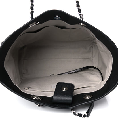 Chanel Glazed Calfskin Small Deauville Tote Black 5 of 21