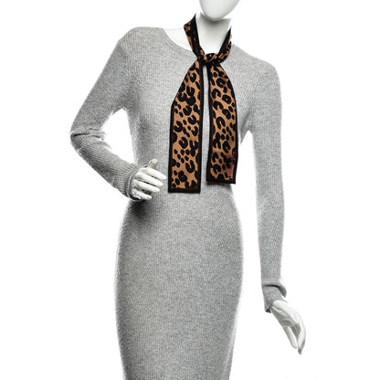 Louis Vuitton Silk Leopard Bandeau Scarf Marron 2 of 4