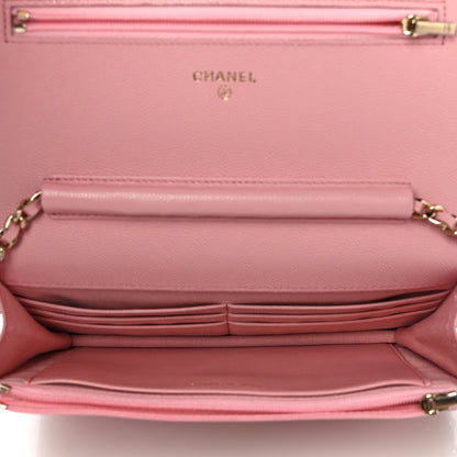 Chanel Caviar Quilted Wallet on Chain WOC Light Pink 4 of 12