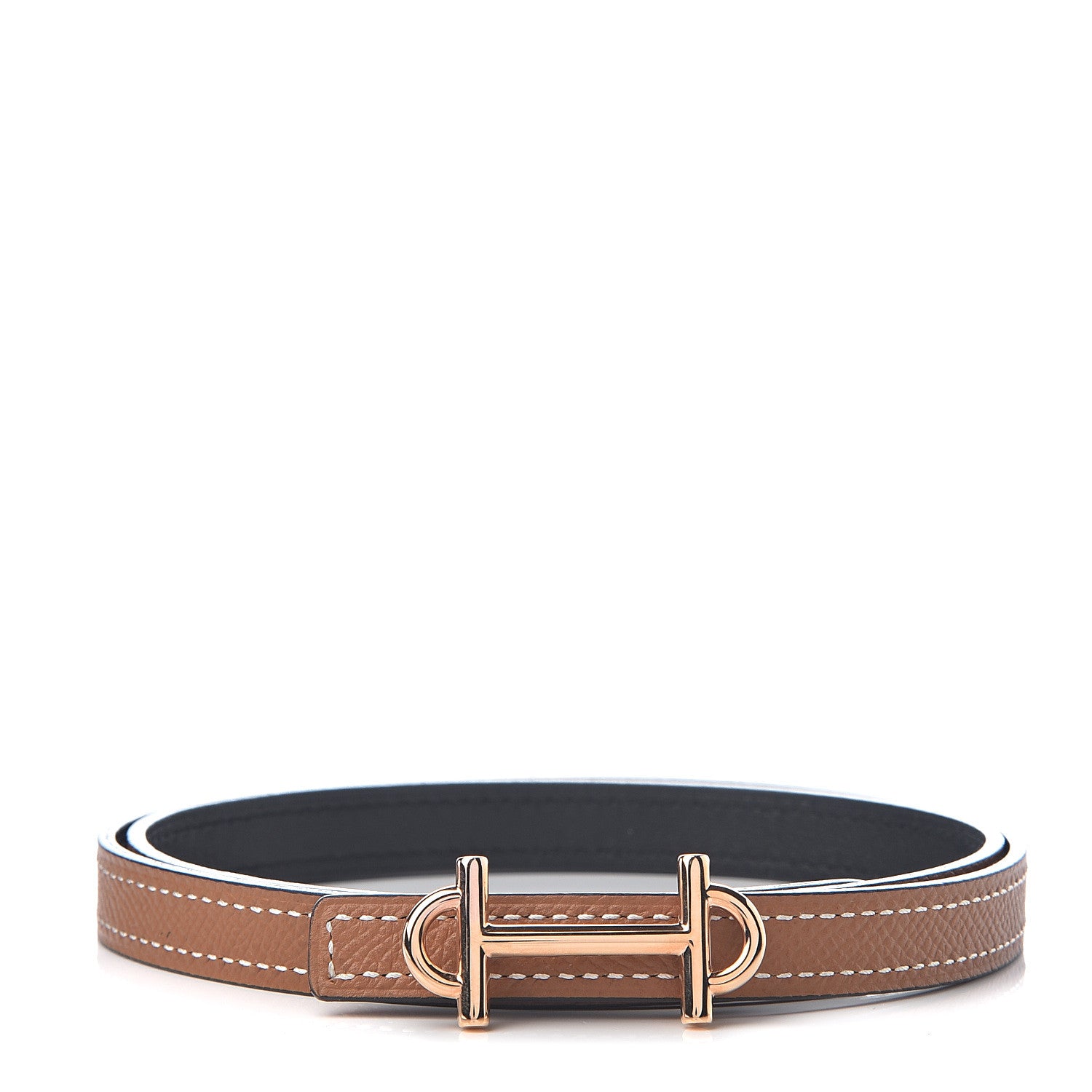 Hermes Swift Epsom 13mm Gamma Belt 65 Black Gold 1 of 5
