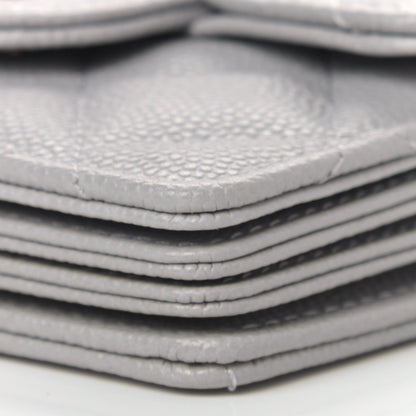 Chanel Caviar Quilted Flap Card Holder On Chain Grey 10 of 10