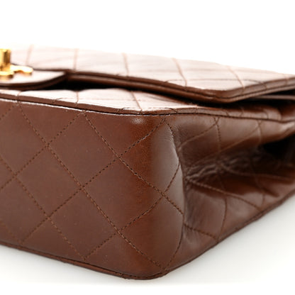 Chanel Lambskin Quilted Medium Double Flap Dark Brown 10 of 11