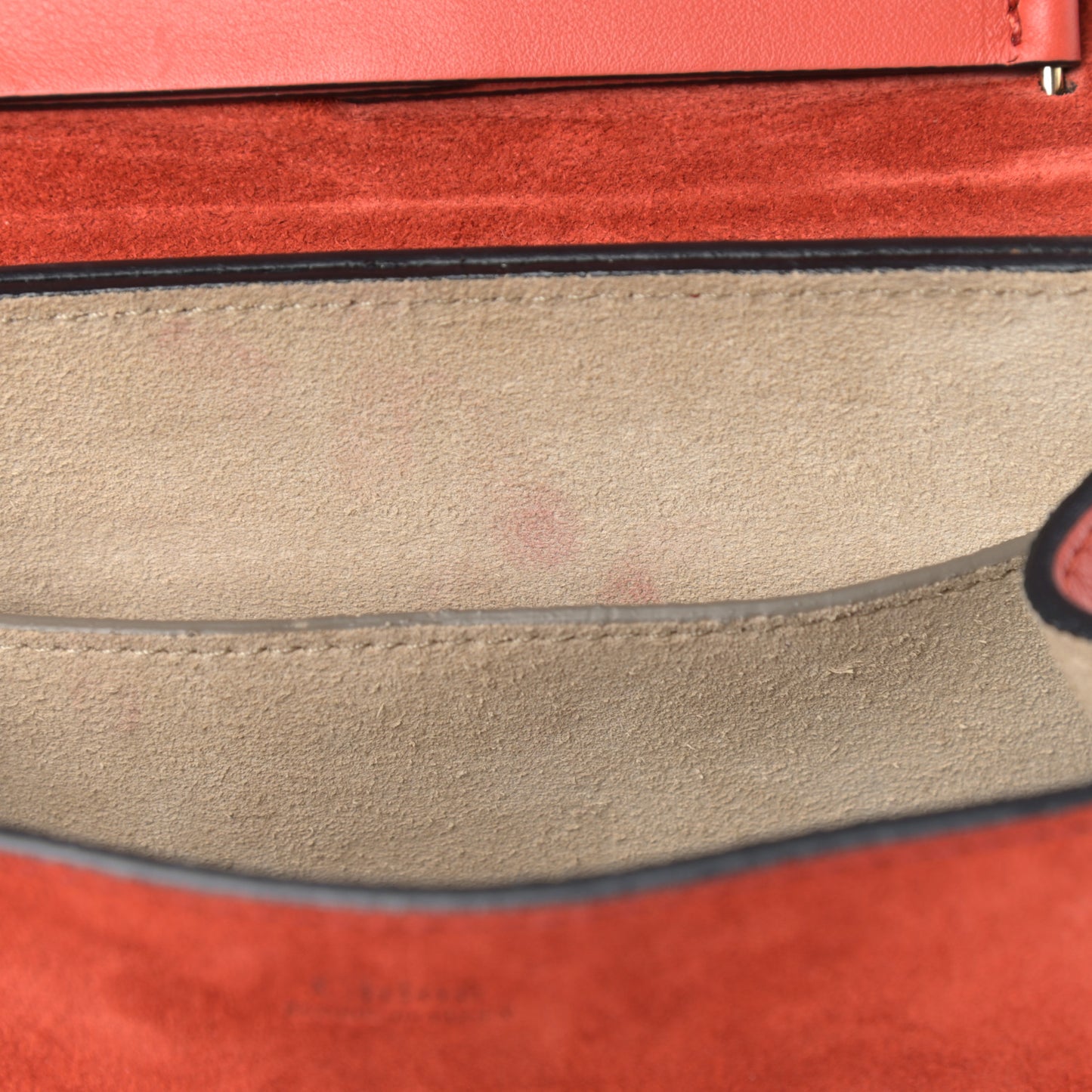 Suede Smooth Calfskin Drew Shoulder Bag Poppy