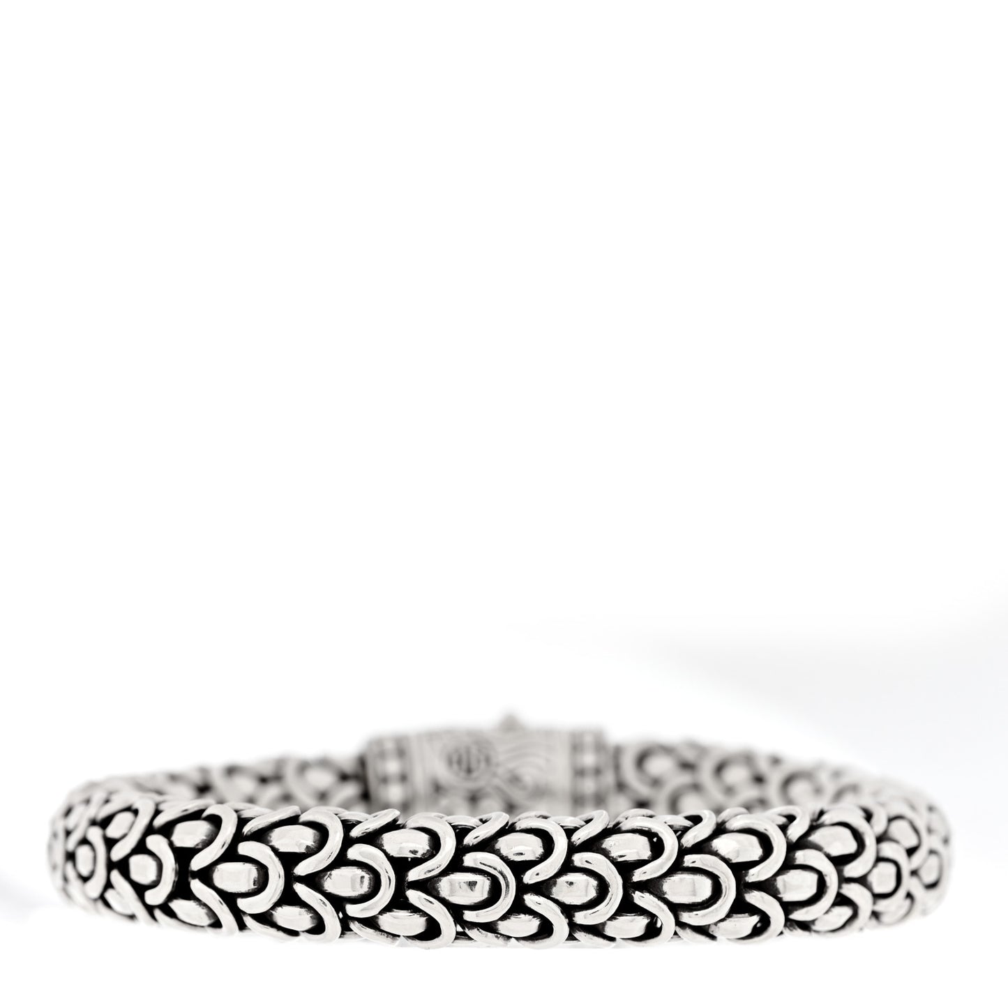 Sterling Silver 18K Yellow Gold Diamond 11mm Naga Bracelet