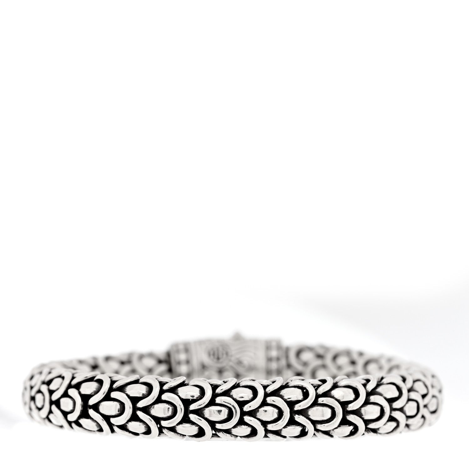 John Hardy Sterling Silver 18K Yellow Gold Diamond 11mm Naga Bracelet 2 of 3