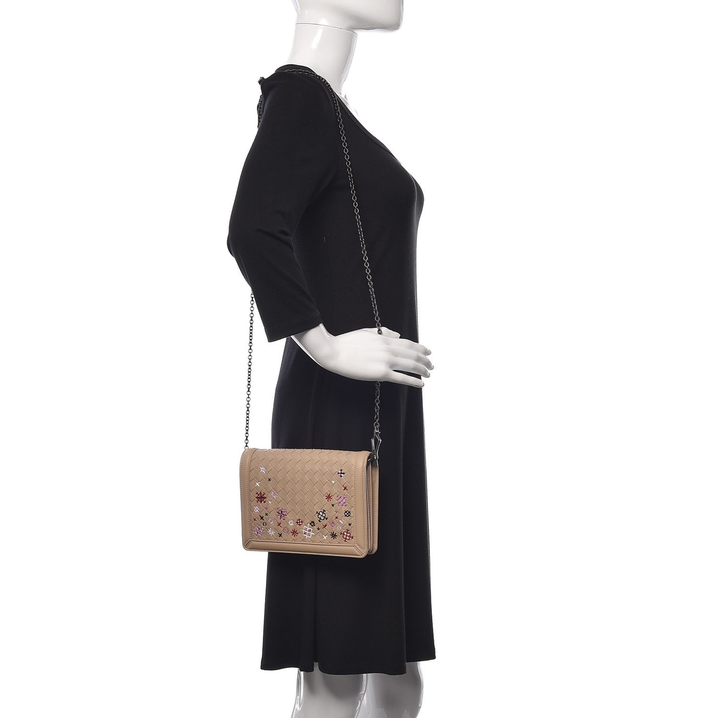 Nappa Intrecciato Meadow Flower Mini Montebello Beige
