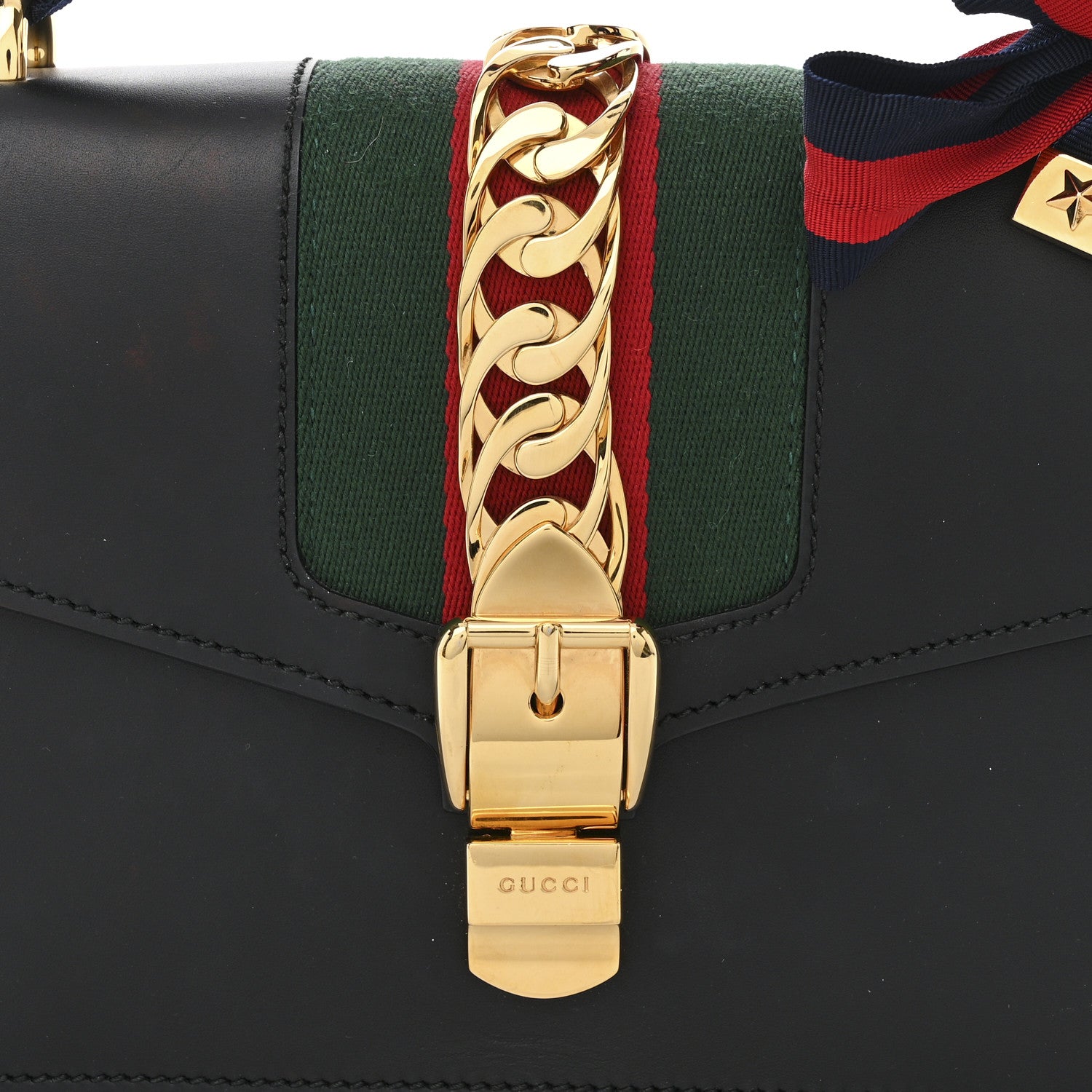 Gucci Calfskin Small Sylvie Shoulder Bag Black 8 of 12