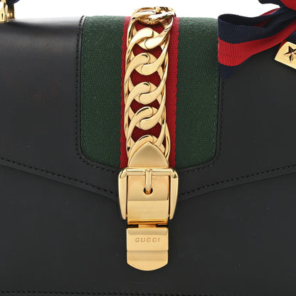 Gucci Calfskin Small Sylvie Shoulder Bag Black 8 of 12