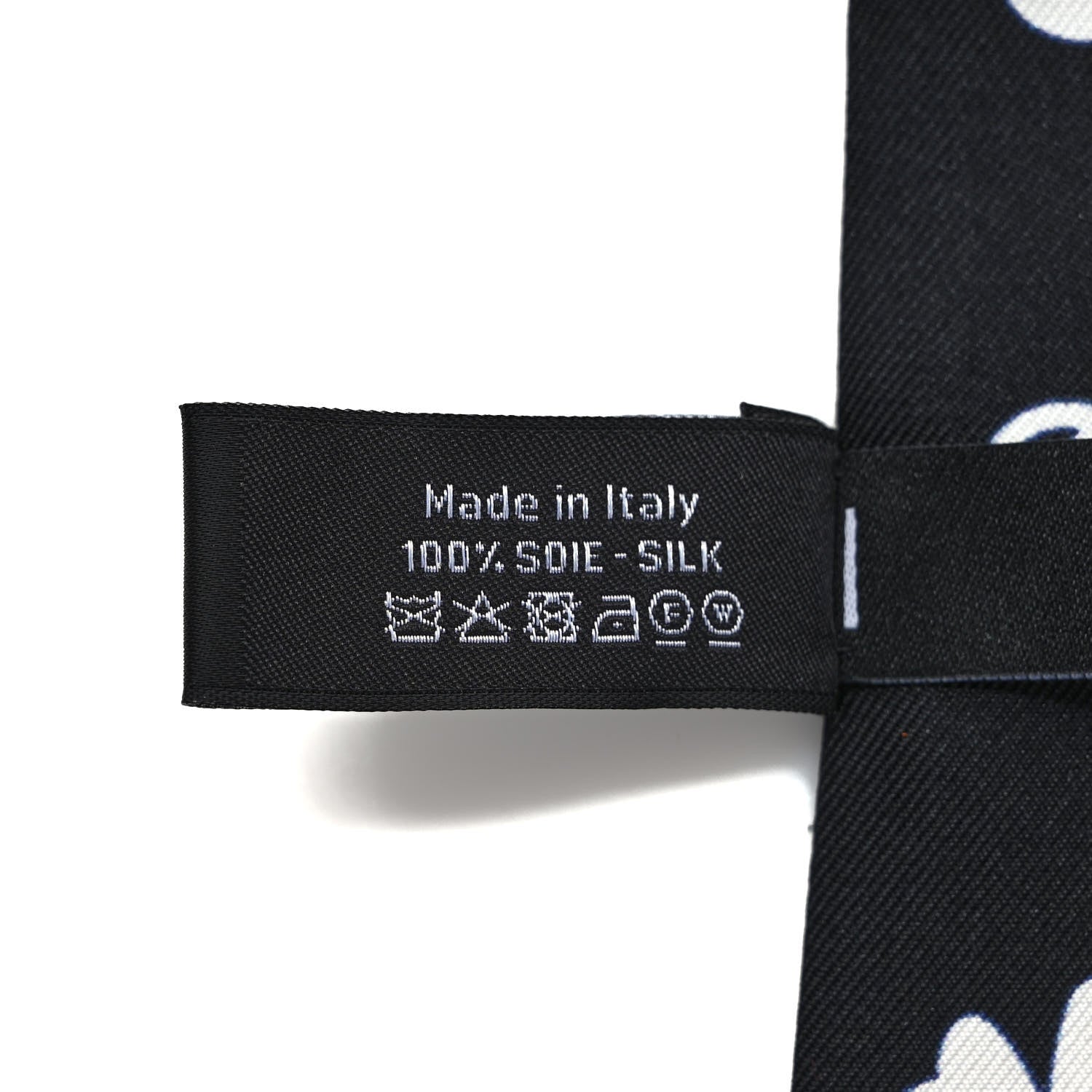 Chanel Silk Clover CC Slim Bandeau Scarf Black White 4 of 4