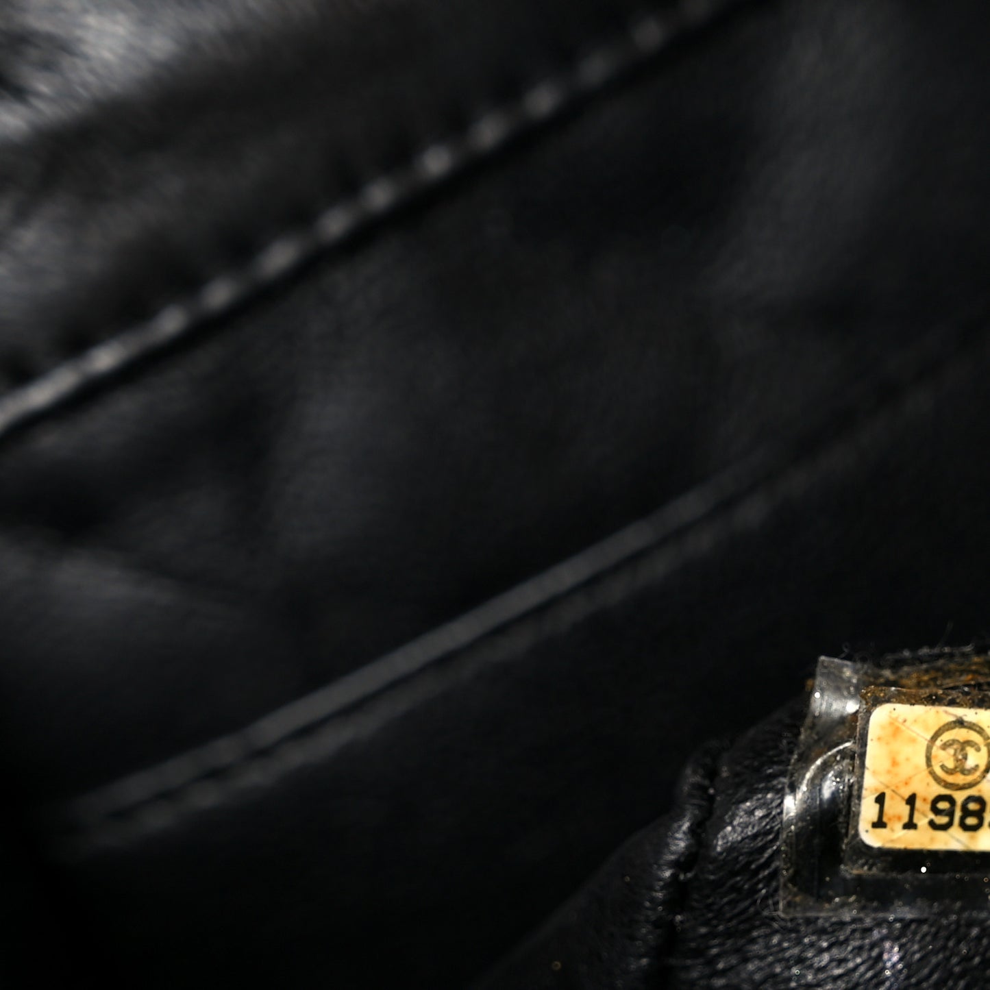 Canvas Sequin Stripe Medium Double Flap Black White