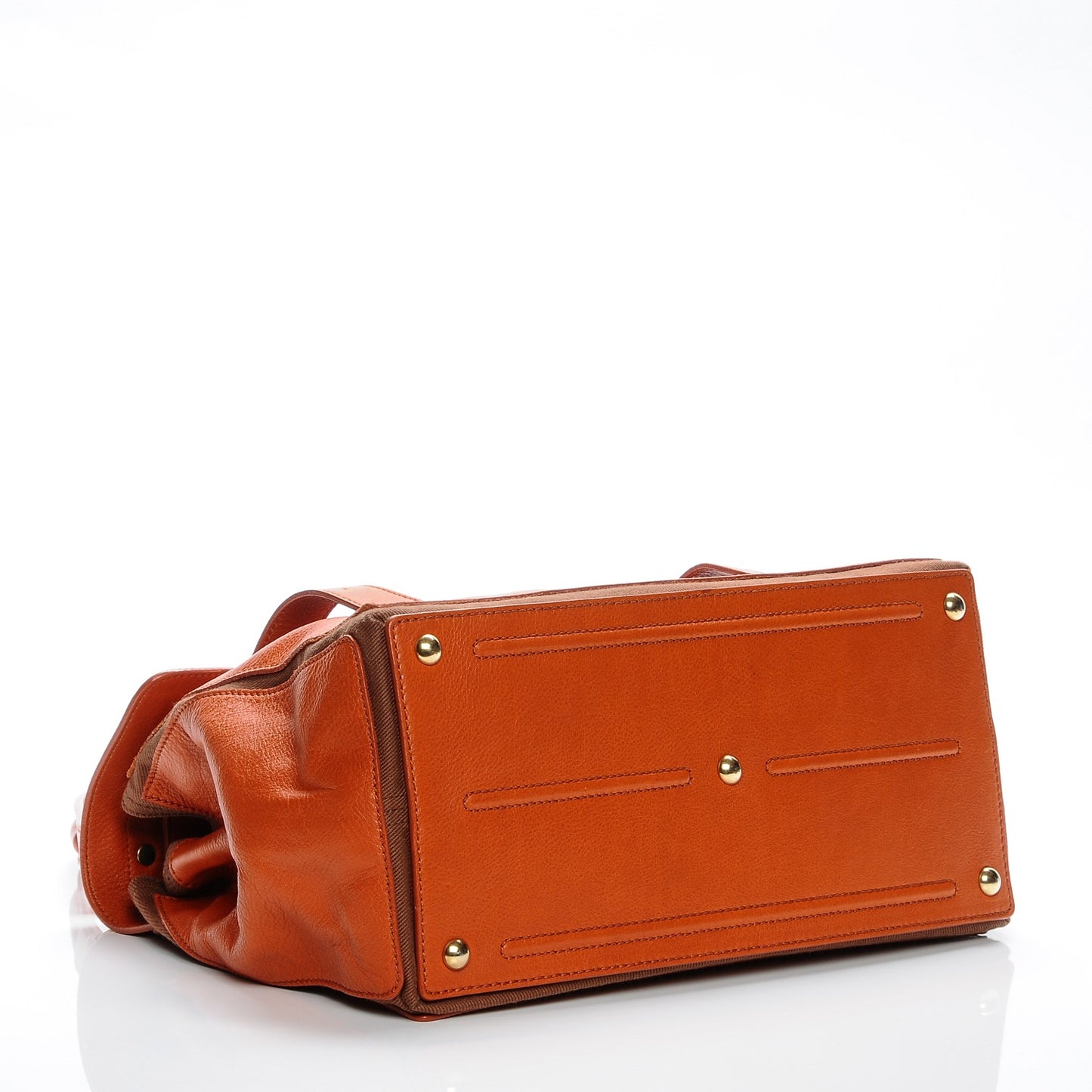 Calfskin Canvas Small Muse Two Orange