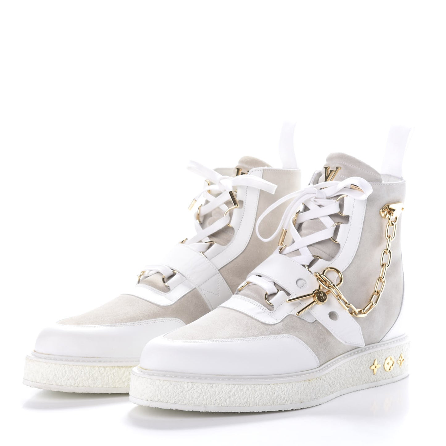 Calfskin Suede Mens Creeper Ankle Boot 10.5 White
