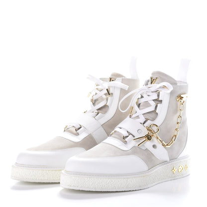 Louis Vuitton Calfskin Suede Mens Creeper Ankle Boot 10.5 White 3 of 7