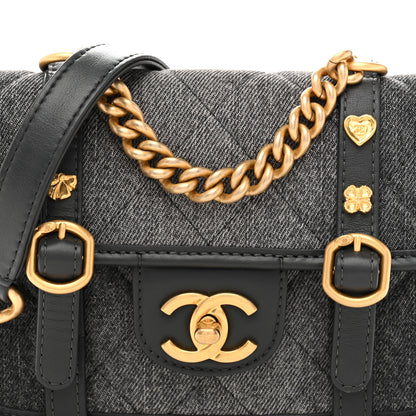 Chanel Denim Quilted Mini Flap Grey 8 of 12
