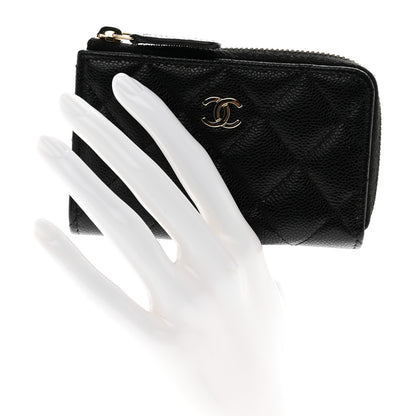 Chanel Caviar Quilted Zipped Key Holder Case Black 2 of 8