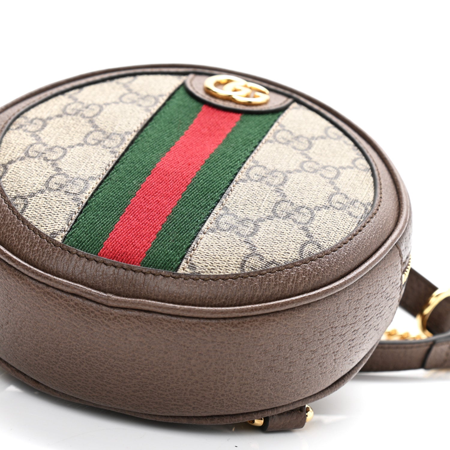 Gucci GG Supreme Monogram Web Mini Ophidia Round Backpack Brown 9 of 9