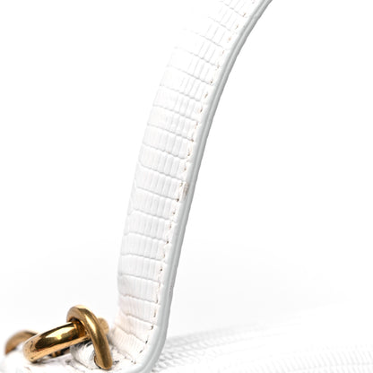 Balenciaga Patent Calfskin Lizard Embossed XS Sharp Top Handle Bag White 12 of 13
