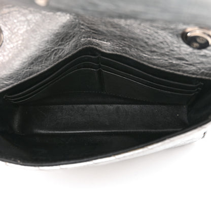 Balenciaga Metallic Arena Calfskin Logo Matelasse BB Chain Wallet Argent 5 of 11