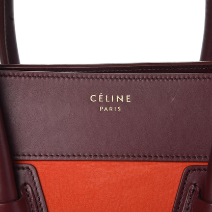Celine Nubuck Smooth Calfskin Mini Luggage Vermillion 8 of 9