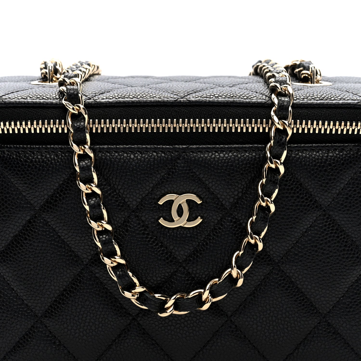 Chanel Caviar Quilted Small Vanity Case With Chain Black 8 of 10
