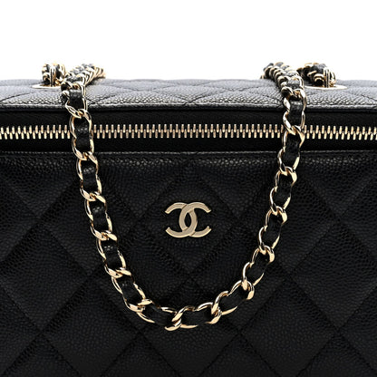 Chanel Caviar Quilted Small Vanity Case With Chain Black 8 of 10
