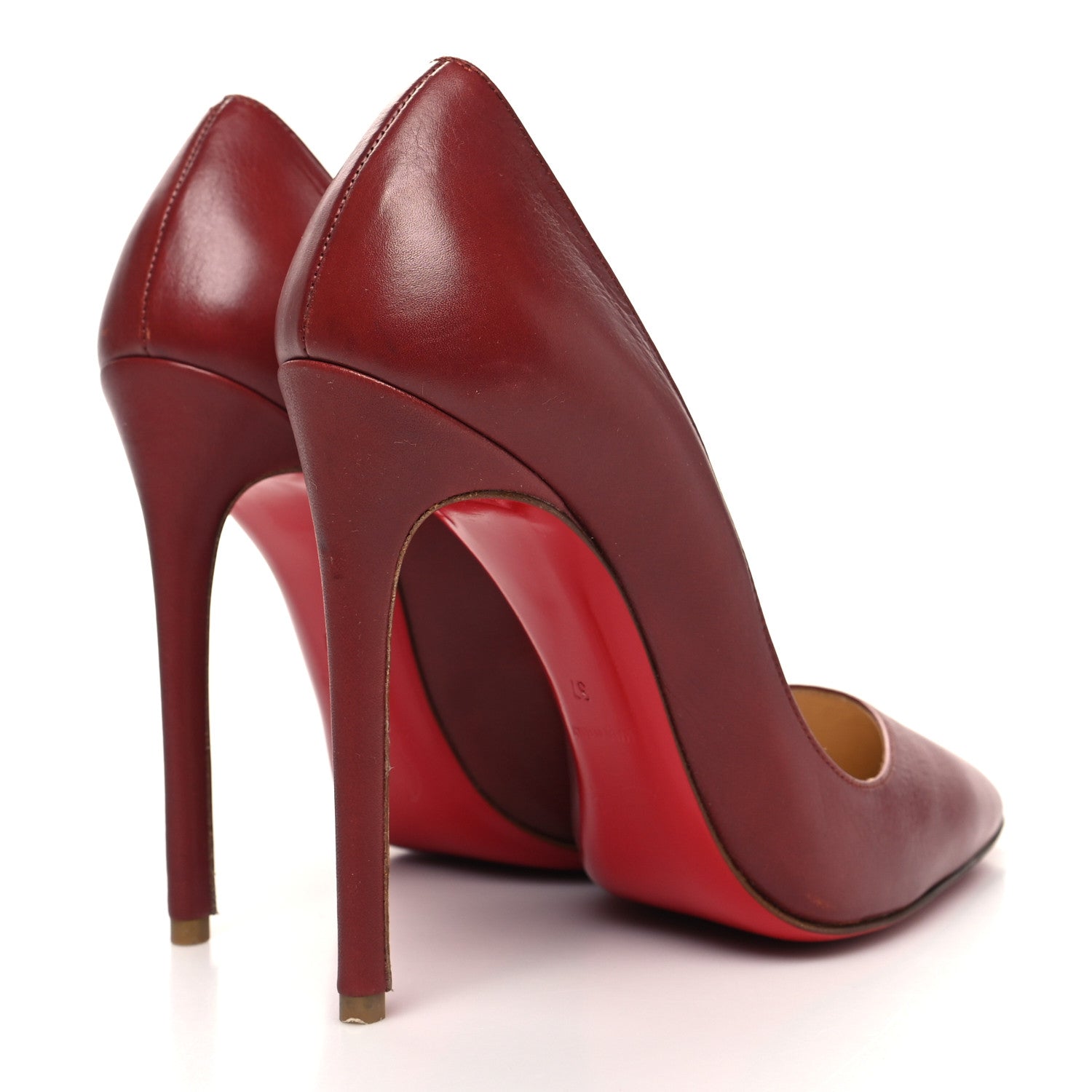 Christian Louboutin Nappa Pigalle Follies Pumps 37 Burgundy 4 of 9