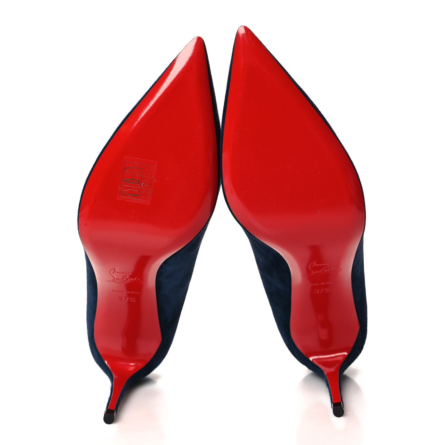 Christian Louboutin Veau Velours Pigalle Follies 85 Pumps 37.5 Navy 5 of 7