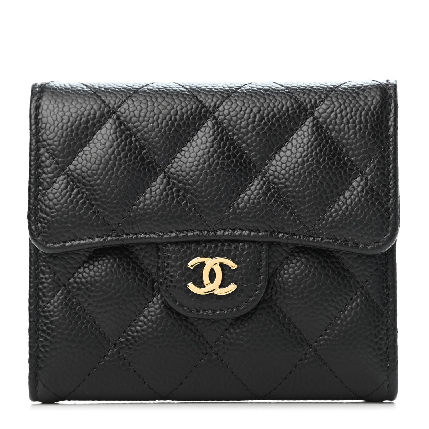Chanel Caviar Quilted Compact Flap Wallet Black 1 of 4
