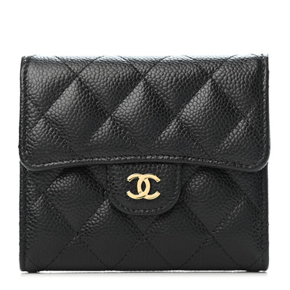 Chanel Caviar Quilted Compact Flap Wallet Black 1 of 4