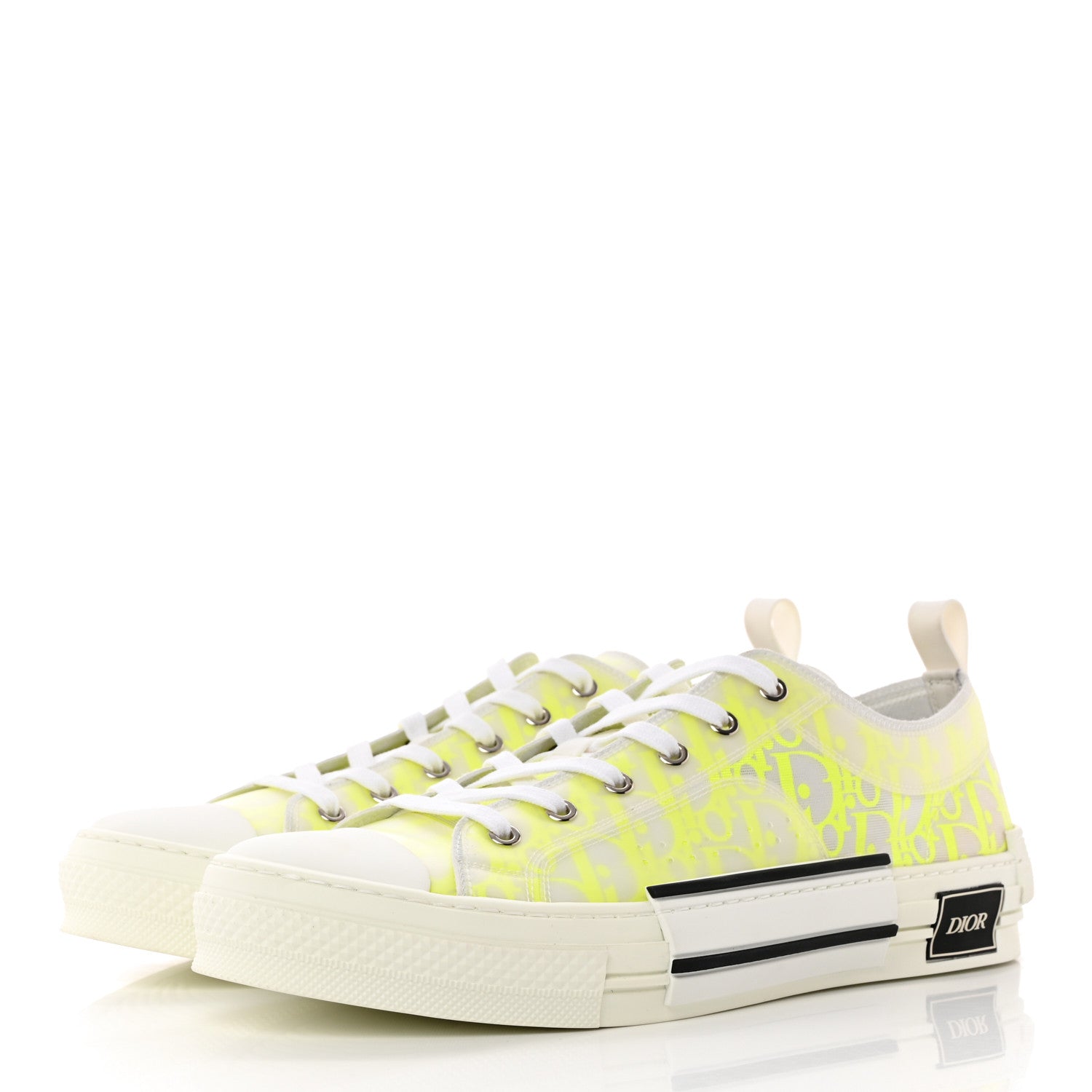 Christian Dior Technical Canvas Oblique Mens B23 Low Top Sneakers 45 Yellow 3 of 15