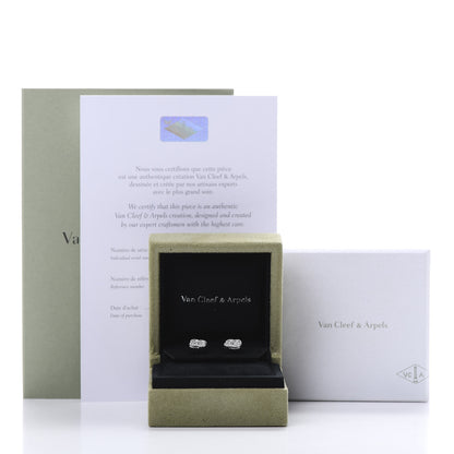 Van Cleef & Arpels 18K White Gold Diamond Sweet Alhambra Earrings 7 of 7