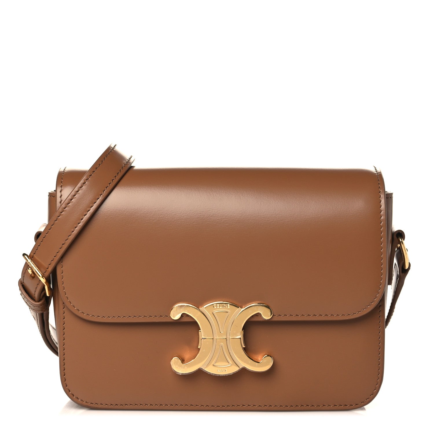 Celine Shiny Calfskin Teen Triomphe Bronze 1 of 9