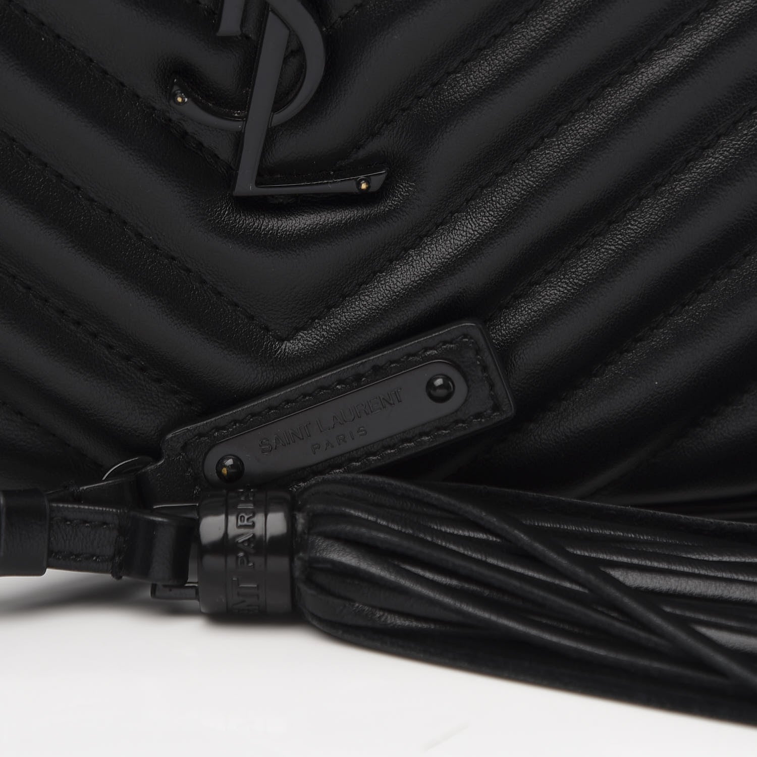Saint Laurent Calfskin Matelasse Monogram Lou Camera Bag Black 10 of 13