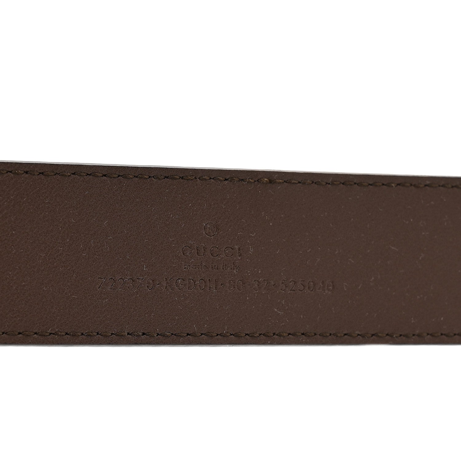 Gucci Supreme Monogram Calfskin Rectangular Belt 80 32 Brown 3 of 5