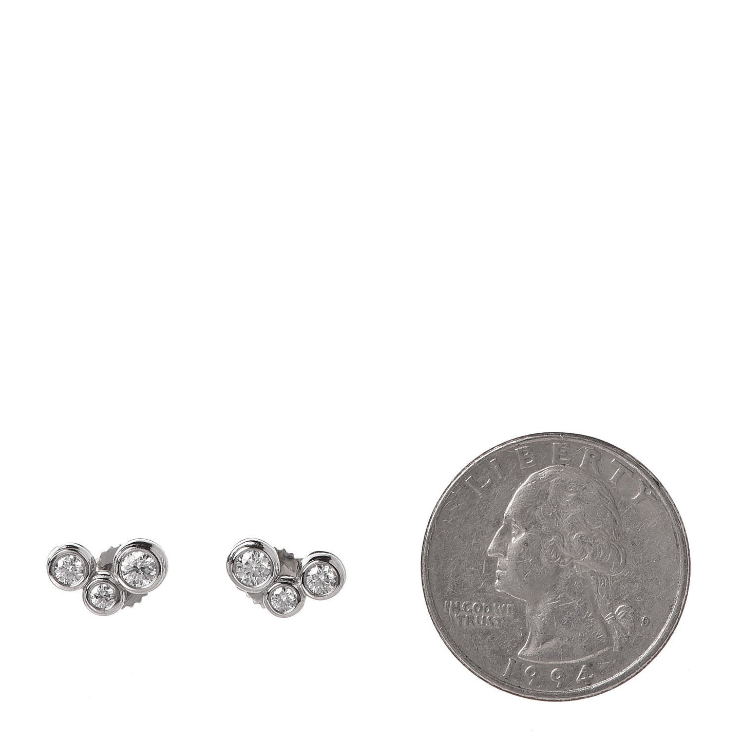 Platinum Diamond Bubbles Stud Earrings