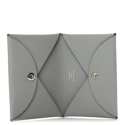 Hermes Evercolor Calvi Card Case Bleu Glacier 5 of 8
