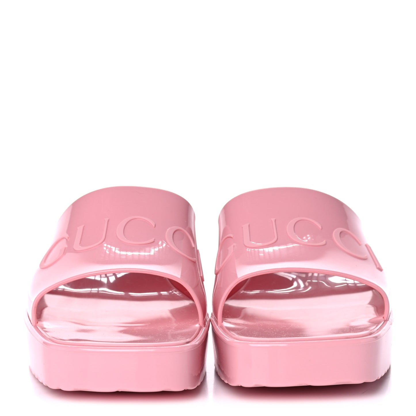 Rubber Gucci Logo Womens Platform 20/60mm Slide Sandals 36 Wild Rose