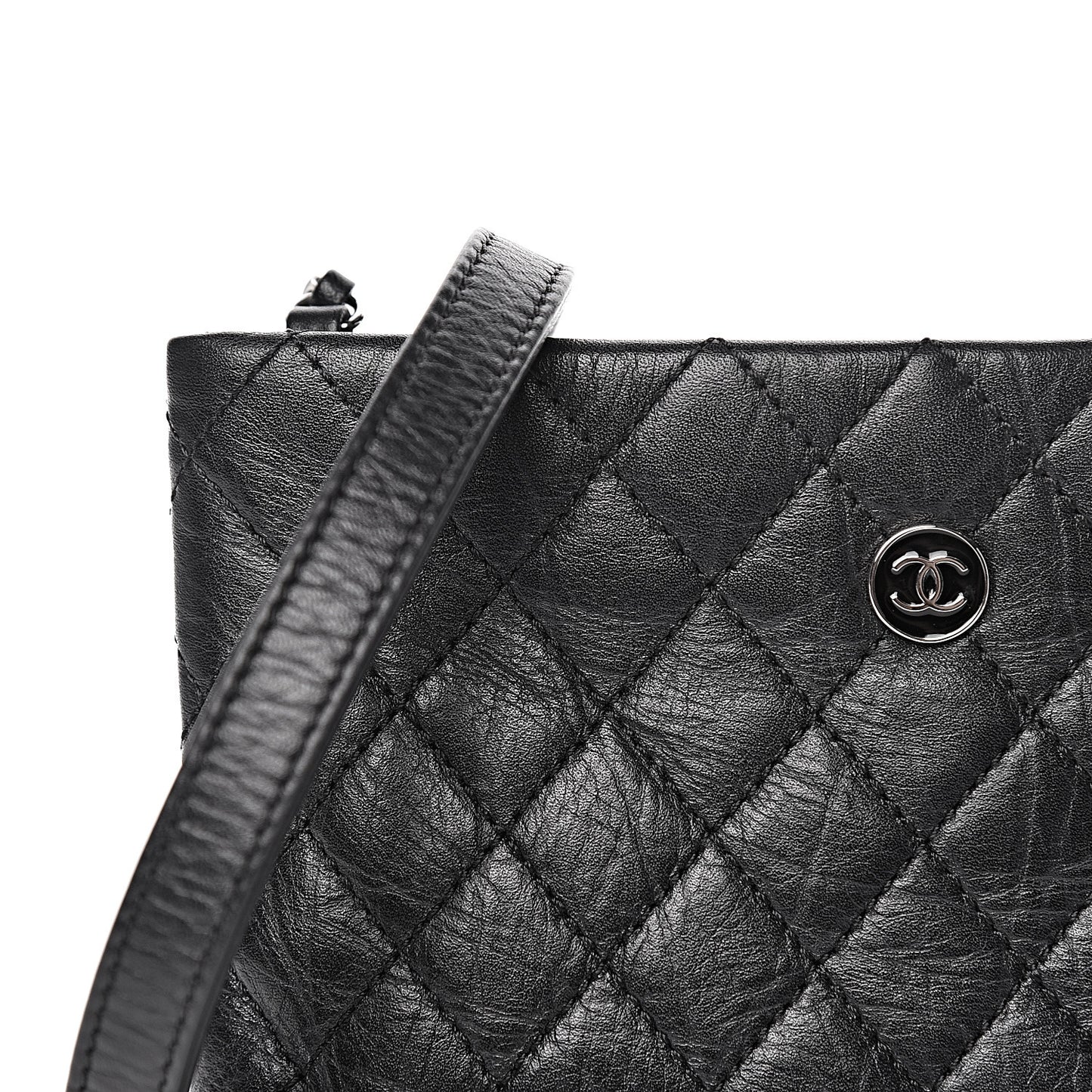 Calfskin Quilted Crossbody Bag Black